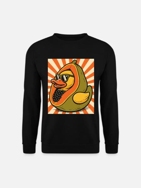 Humorous papaya duck character - Unisex Sweatshirt - black