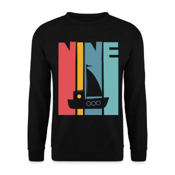Voilier du 9e anniversaire - Sweat-shirt Unisexe - noir - Devant - Alina (178cm) & Michal (187cm)