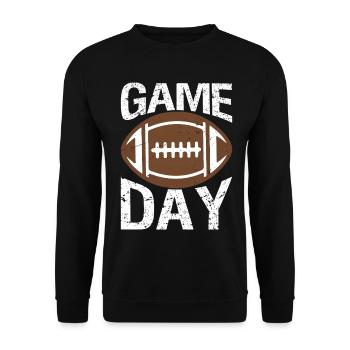 Game Day Football Season Football  Gold Vibes - Unisex Pullover - Schwarz - Vorne - Alina (178cm) & Michal (187cm)