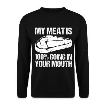 Grilling Meat Cooking BBQ Grill Cook Bake - Unisex Sweatshirt - black - Front - Alina (178cm) & Michal (187cm)