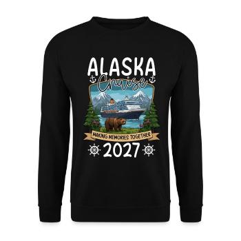 Alaska Cruise Souvenir Design - Unisex Sweatshirt - black - Front - Alina (178cm) & Michal (187cm)