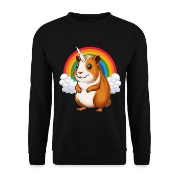 Cochon d'Inde Licorne - Sweat-shirt Unisexe - noir - Devant - Alina (178cm) & Michal (187cm)