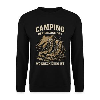 Camping Le seul endroit où la décoration de la terre est un camping-car - Sweat-shirt Unisexe - noir - Devant - Alina (178cm) & Michal (187cm)