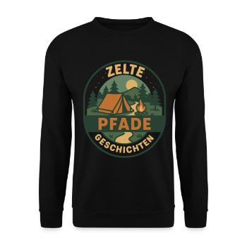 Tentes Chemins Histoires Camping Design - Sweat-shirt Unisexe - noir - Devant - Alina (178cm) & Michal (187cm)