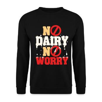 Intolérance au lactose Pas de produits laitiers, pas de souci - Sweat-shirt Unisexe - noir - Devant - Alina (178cm) & Michal (187cm)