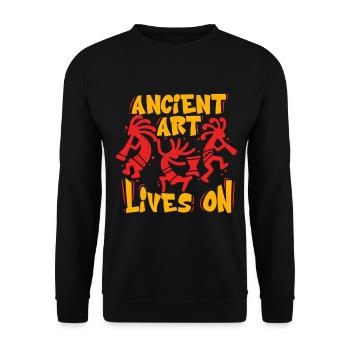 Pétroglyphes L'art ancien perdure - Sweat-shirt Unisexe - noir - Devant - Alina (178cm) & Michal (187cm)