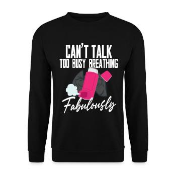 Asthme Asthmatique Trop occupé à respirer fabuleusement - Sweat-shirt Unisexe - noir - Devant - Alina (178cm) & Michal (187cm)