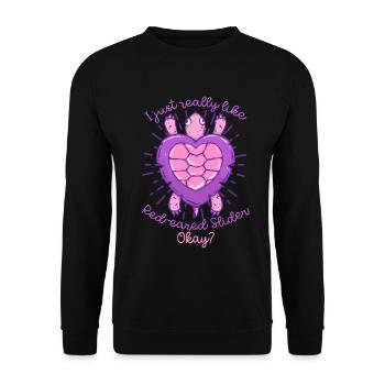Red-eared Turtle - Unisex Sweatshirt - black - Front - Alina (178cm) & Michal (187cm)