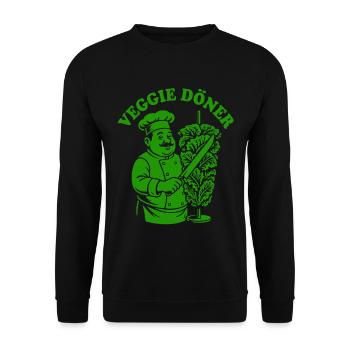 Veggie Doner Kebab - Fast Food - Vegan - Unisex Sweatshirt - black - Front - Alina (178cm) & Michal (187cm)