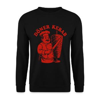 Döner Kebab - Fast Food - Spruch - Unisex Pullover - Schwarz - Vorne - Alina (178cm) & Michal (187cm)