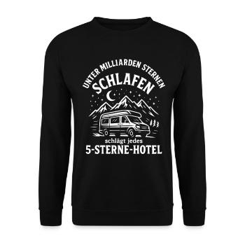 Camping sous un milliard d’étoiles amusant campeur - Sweat-shirt Unisexe - noir - Devant - Alina (178cm) & Michal (187cm)