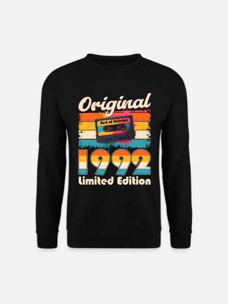 33rd Birthday Cassette October Year 1992 - Unisex Sweatshirt - black