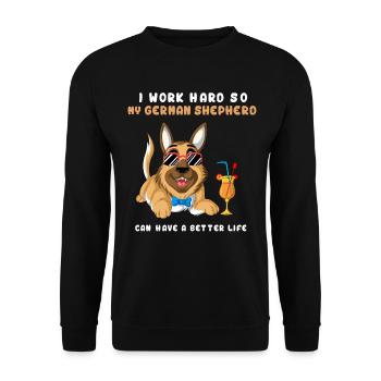 Travailler dur pour mon berger allemand – Dog Lover - Sweat-shirt Unisexe - noir - Devant - Alina (178cm) & Michal (187cm)