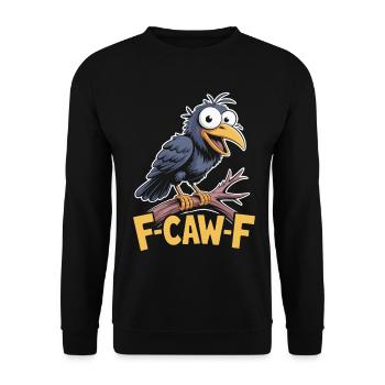 F-Caw-F Meme Crow - Sweat-shirt Unisexe - noir - Devant - Alina (178cm) & Michal (187cm)
