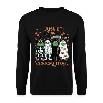 Grenouilles effrayantes avec des motifs d’Halloween - Sweat-shirt Unisexe - noir - Devant - Alina (178cm) & Michal (187cm)