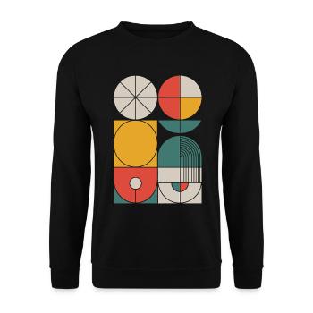 Bauhaus Geometric Shapes Composition - Unisex Sweatshirt - black - Front - Alina (178cm) & Michal (187cm)