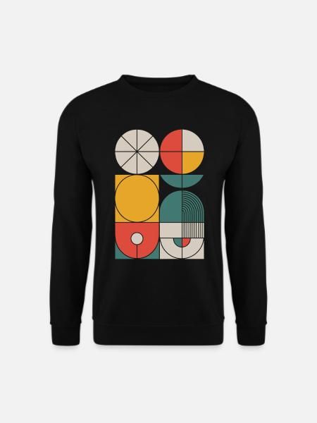 Bauhaus Geometric Shapes Composition - Unisex Sweatshirt - black