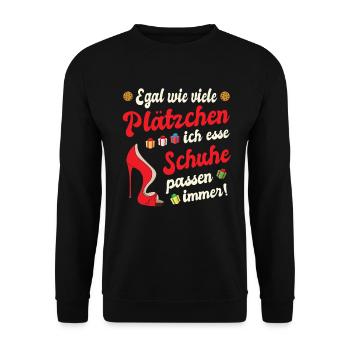 Weihnachtsgeschenk Frauen Plätzchen Lustig Idee - Unisex Pullover - Schwarz - Vorne - Alina (178cm) & Michal (187cm)