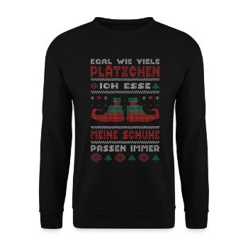 Weihnachtsgeschenk Plätzchen Wichteln Lustig - Unisex Pullover - Schwarz - Vorne - Alina (178cm) & Michal (187cm)