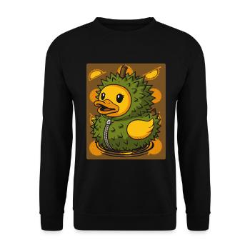 Chick in Durian Suit - Stinky Fruit - Unisex Sweatshirt - black - Front - Alina (178cm) & Michal (187cm)