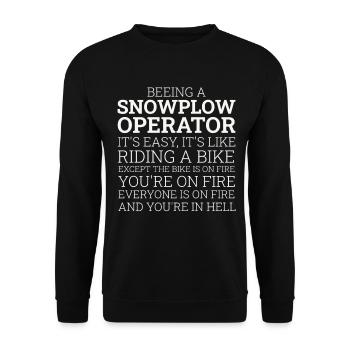 Snowplow Operator Riding A Bike Snow Plow Driver - Unisex Sweatshirt - black - Front - Alina (178cm) & Michal (187cm)