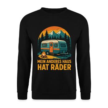 Mon autre maison a des roues camping camping-car - Sweat-shirt Unisexe - noir - Devant - Alina (178cm) & Michal (187cm)