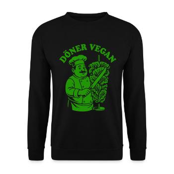 Döner Vegan - Salad - Fast Food - Spruch - Unisex Sweatshirt - black - Front - Alina (178cm) & Michal (187cm)