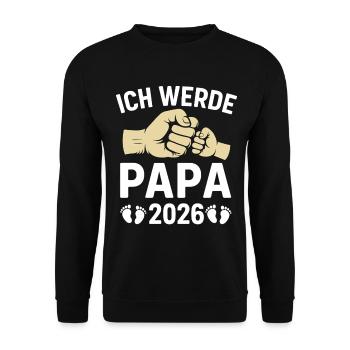 Father-to-be I WILL BE A DAD 2026 Funny - Unisex Sweatshirt - black - Front - Alina (178cm) & Michal (187cm)
