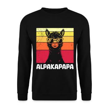 Futur père ALPAKAPAPA Rétro Drôle - Sweat-shirt Unisexe - noir - Devant - Alina (178cm) & Michal (187cm)