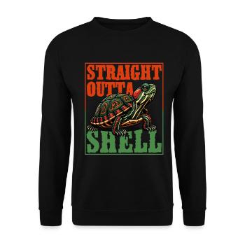 Red-eared Turtle - Unisex Sweatshirt - black - Front - Alina (178cm) & Michal (187cm)