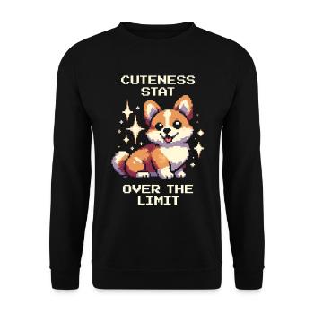 Valeur de gentillesse : au-delà de la limite | Humour Corgi - Sweat-shirt Unisexe - noir - Devant - Alina (178cm) & Michal (187cm)