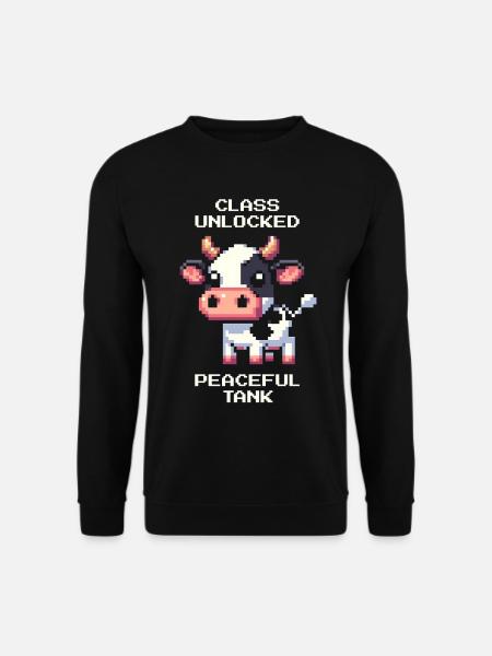 Class: Peaceful Tank | Cow Humor - Unisex Sweatshirt - black