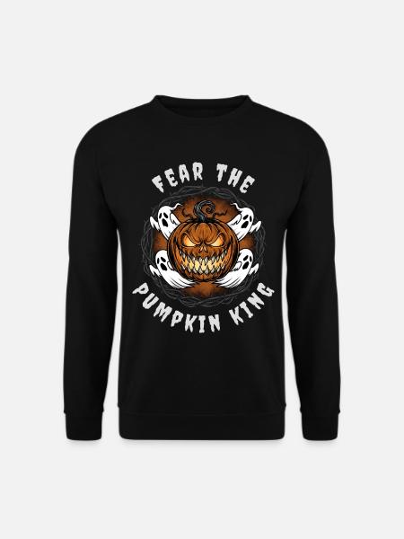 Fear the Pumpkin King - Scary Halloween-Design - Unisex Pullover - Schwarz