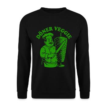 Döner Veggie - Fast Food - vegan kebab - Unisex Sweatshirt - black - Front - Alina (178cm) & Michal (187cm)