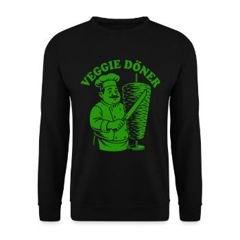 Veggie Döner - Fast Food - Vegan Kebab - Unisex Sweatshirt - black - Front - Alina (178cm) & Michal (187cm)