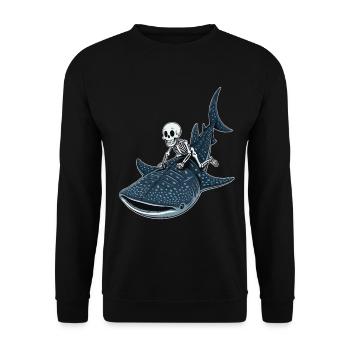 Squelette sur requin baleine Rhincodon - Sweat-shirt Unisexe - noir - Devant - Alina (178cm) & Michal (187cm)
