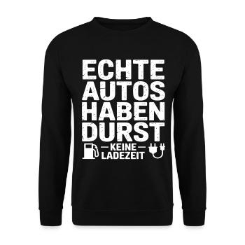 Voitures à essence - Sweat-shirt Unisexe - noir - Devant - Alina (178cm) & Michal (187cm)