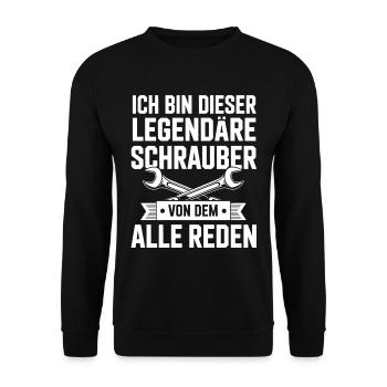 I'm this legendary mechanic - Unisex Sweatshirt - black - Front - Alina (178cm) & Michal (187cm)