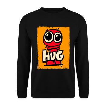 Kleines süßes Monster mit großen Augen - Unisex Pullover - Schwarz - Vorne - Alina (178cm) & Michal (187cm)
