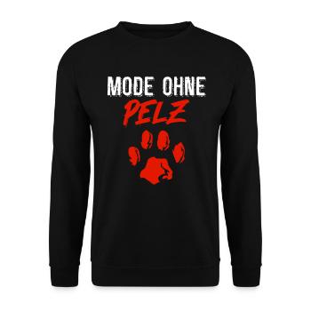 Animal Welfare FASHION WITHOUT FUR Anti Fur Funny - Unisex Sweatshirt - black - Front - Alina (178cm) & Michal (187cm)