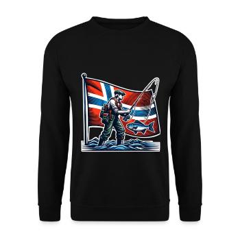 Norway Angler Fishing - Sweat-shirt Unisexe - noir - Devant - Alina (178cm) & Michal (187cm)