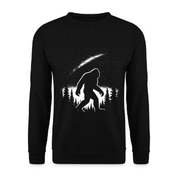Mystic Bigfoot Night Sky Print - Unisex Sweatshirt - black - Front - Alina (178cm) & Michal (187cm)