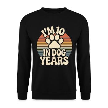 10 en chien années 70 anniversaire cadeau drôle - Sweat-shirt Unisexe - noir - Devant - Alina (178cm) & Michal (187cm)