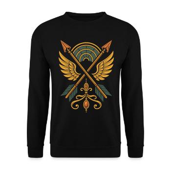 Archery Target Archer Bow Hunting Design - Unisex Sweatshirt - black - Front - Alina (178cm) & Michal (187cm)
