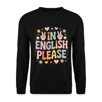 Professeur d’anglais Professeur d’anglais En anglais S’il vous plaît - Sweat-shirt Unisexe - noir - Devant - Alina (178cm) & Michal (187cm)
