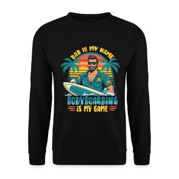 Bodyboarding Father Bodyboarder - Unisex Sweatshirt - black - Front - Alina (178cm) & Michal (187cm)