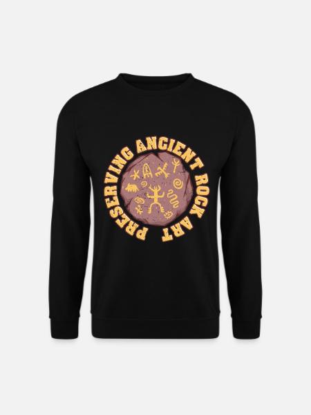 Petroglyphe Petroglyphen Piktogramme - Unisex Pullover - Schwarz
