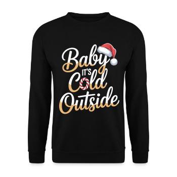 Bébé Il fait froid dehors Chemise de Noël - Sweat-shirt Unisexe - noir - Devant - Alina (178cm) & Michal (187cm)