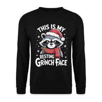 T-shirt de Noël drôle de raton laveur - Sweat-shirt Unisexe - noir - Devant - Alina (178cm) & Michal (187cm)