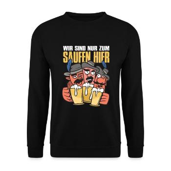 Bier Geschenk für Volksfest und JGA Männer - Unisex Pullover - Schwarz - Vorne - Alina (178cm) & Michal (187cm)